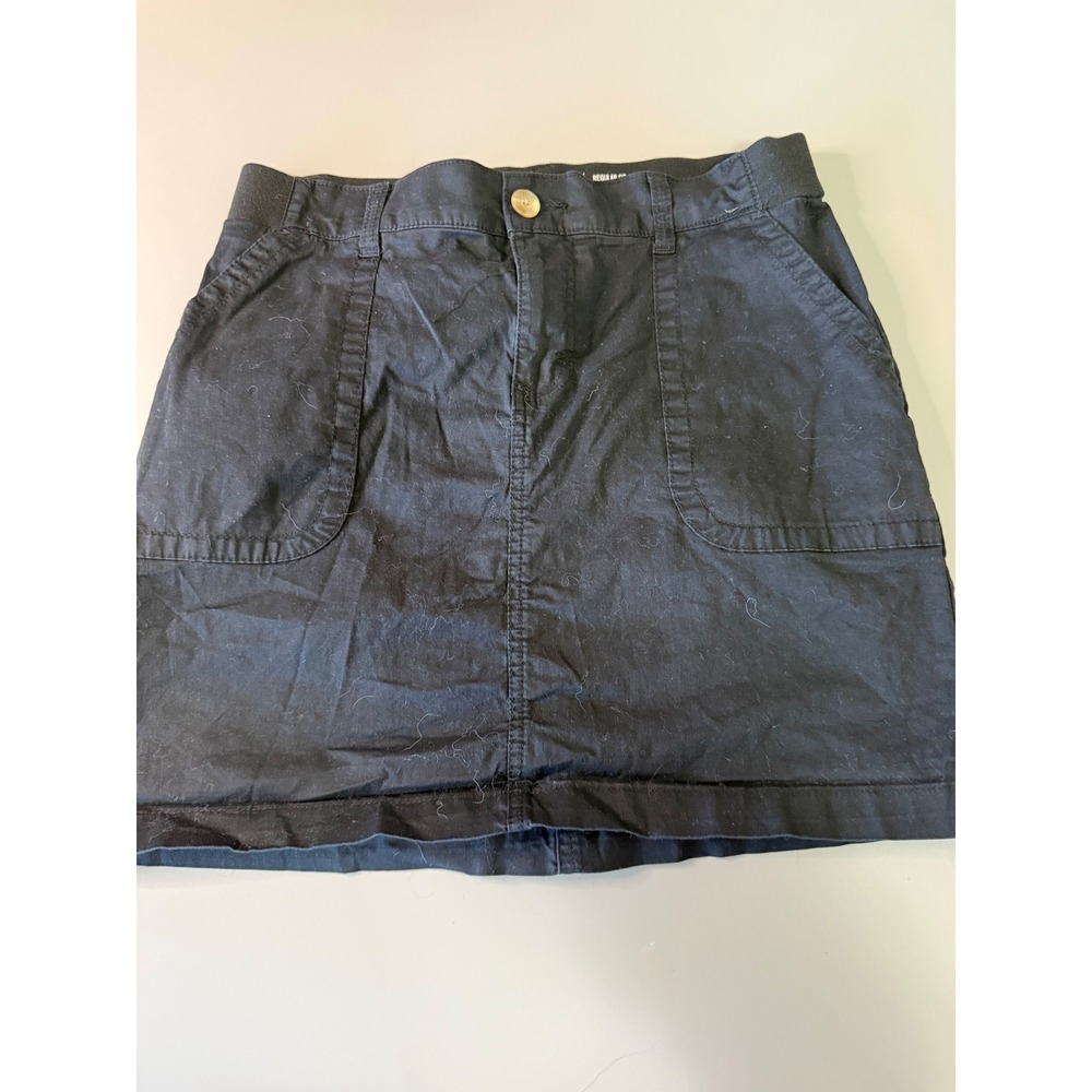 Lee Womens Regular Fit Mid Rise Skort Black Cotton Blend Mini Skirt Size 12